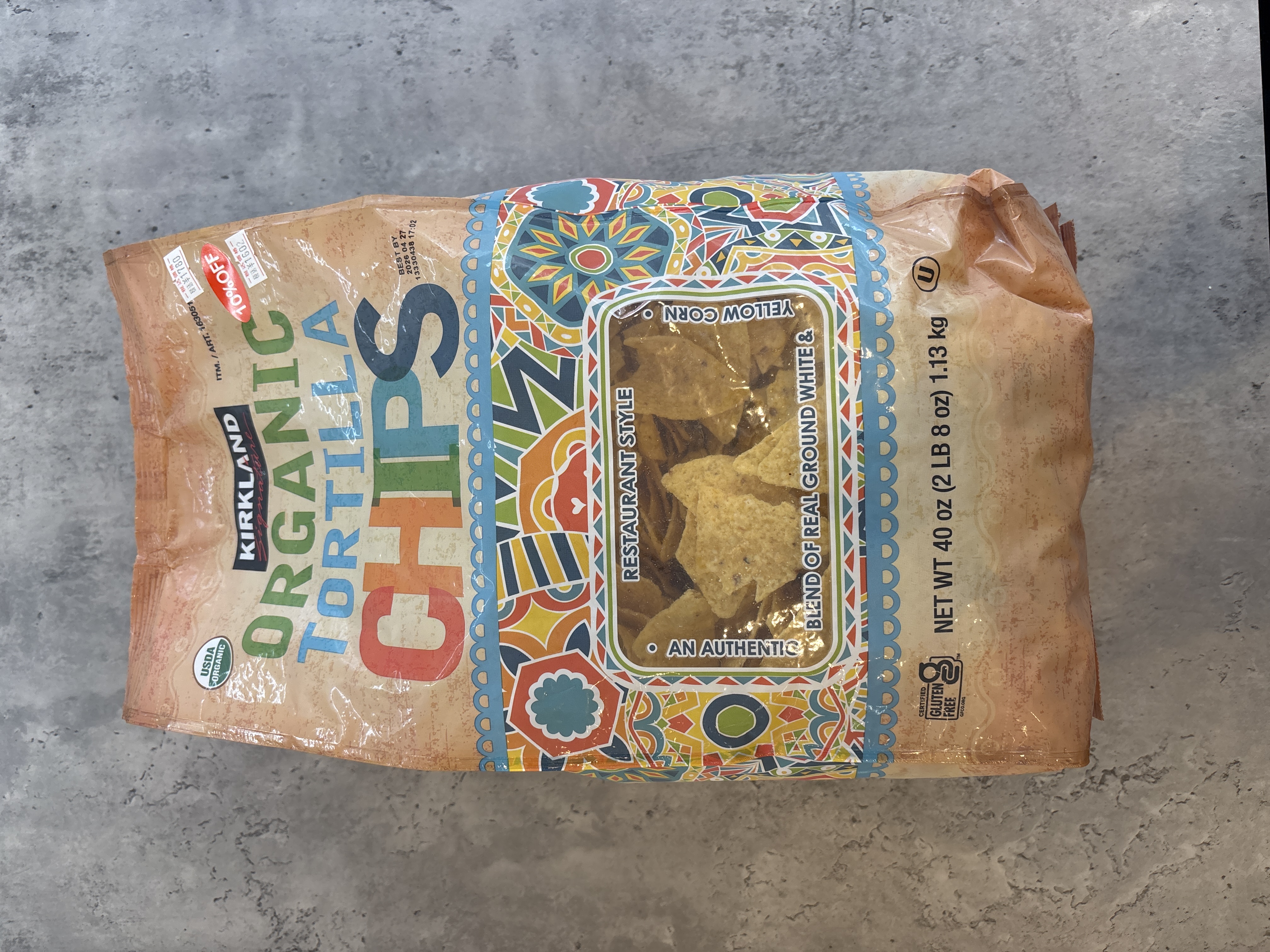 KIRKLANDオーガニックトルティーヤチップス